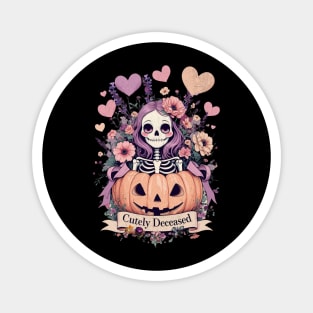 Cutely Deceased Halloween Skeleton Design Magnet